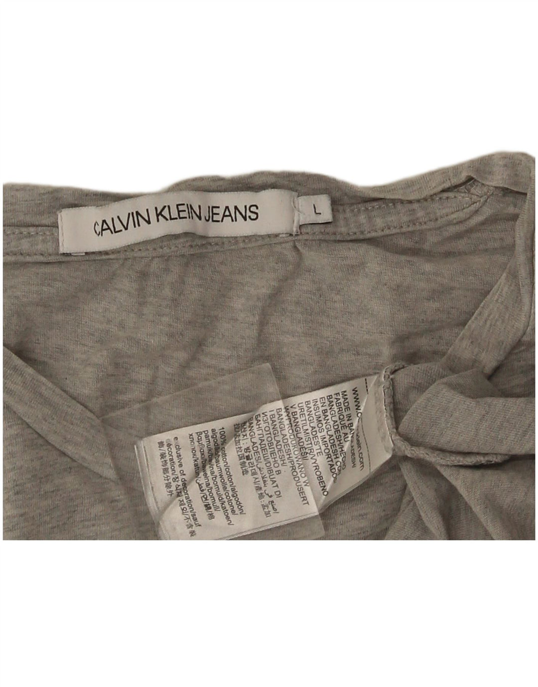 Calvin Klein Herren-T-Shirt mit Grafik, groß, graue Baumwolle