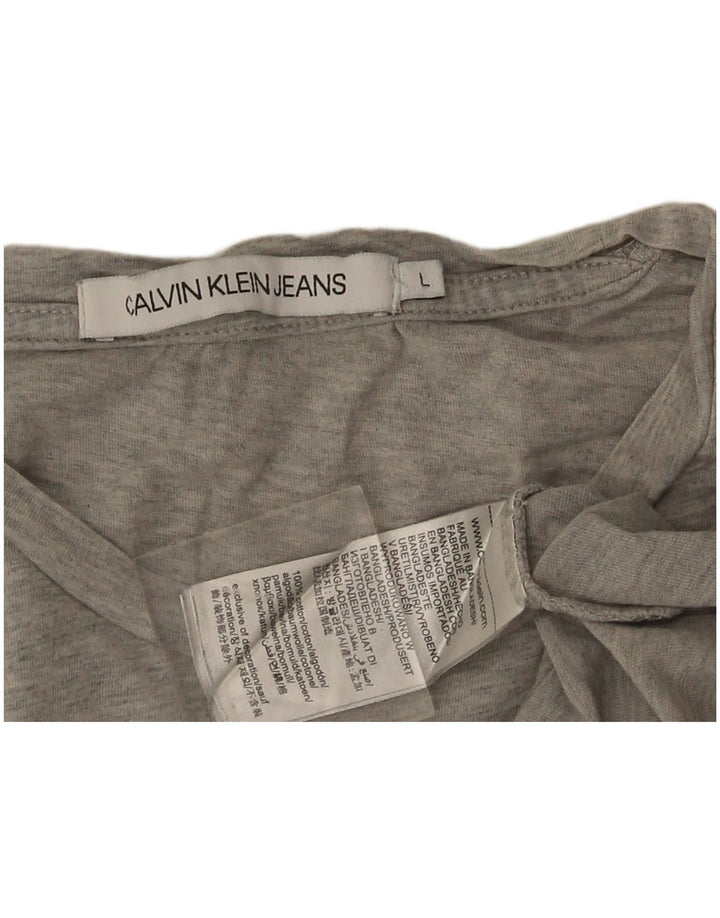 Calvin Klein Herren-T-Shirt mit Grafik, groß, graue Baumwolle