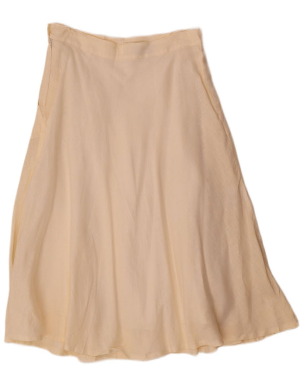 Marella Damen ausgestellter Rock UK 10 Small W30 Off White Linen