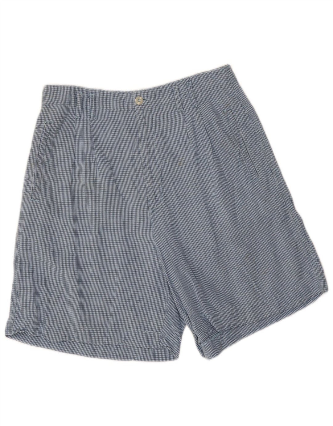 DOCKERS Damen-Chinoshorts mit hoher Taille und Pegged, US 12, Größe L, W28, blau kariert