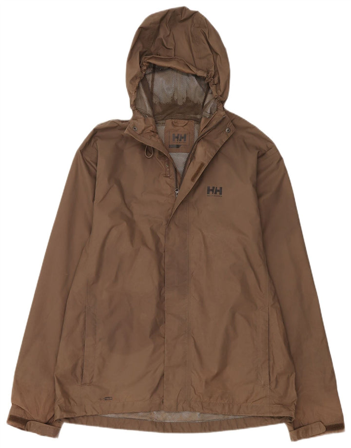 Helly Hansen Herren-Regenjacke mit Kapuze, UK 40, Größe L, beige, Polyamid