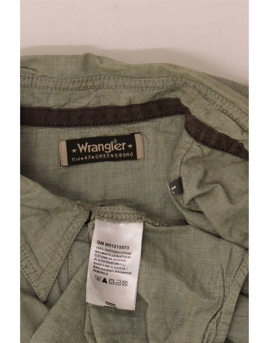 Wrangler Herren-Kurzarmhemd, groß, grüne Baumwolle