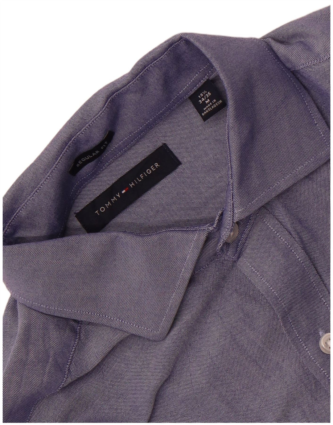 Tommy Hilfiger Herren-Hemd mit normaler Passform, Größe 15 1/2, Mittelblau