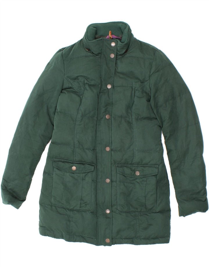 FAT FACE Womens Padded Coat UK 8 Small Green Cotton Vintage Fat Face and Second-Hand Fat Face from Messina Hembry 