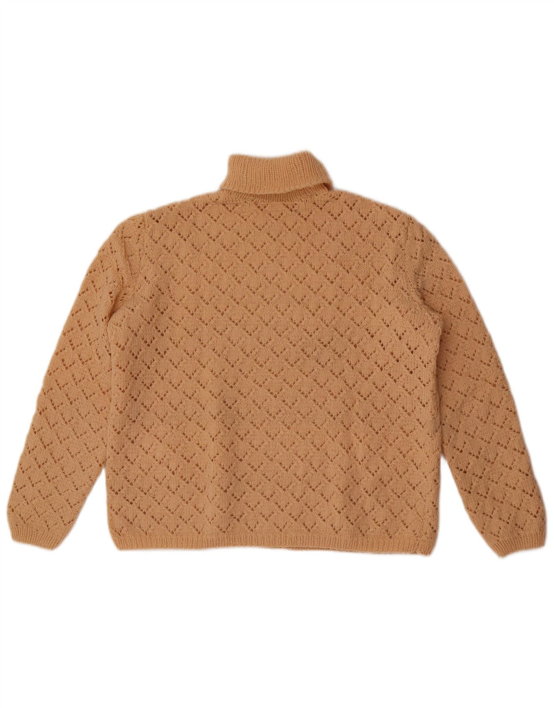 Vintage Damen Rollkragenpullover Pullover UK 14 Medium Beige