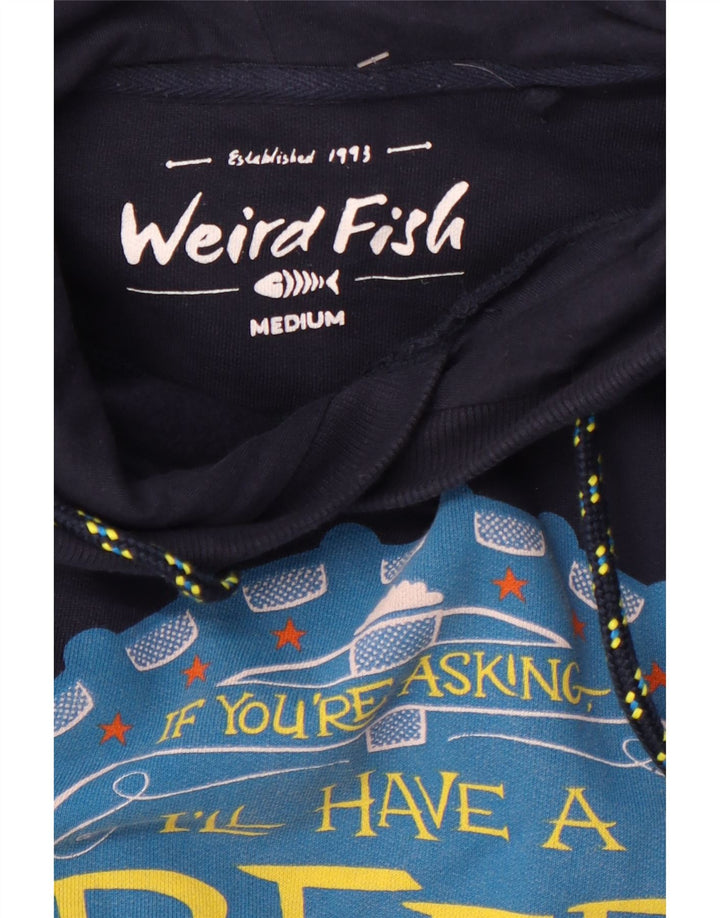 WEIRD FISH Herren-Kapuzenpullover mit Grafik, mittelgroß, Marineblau