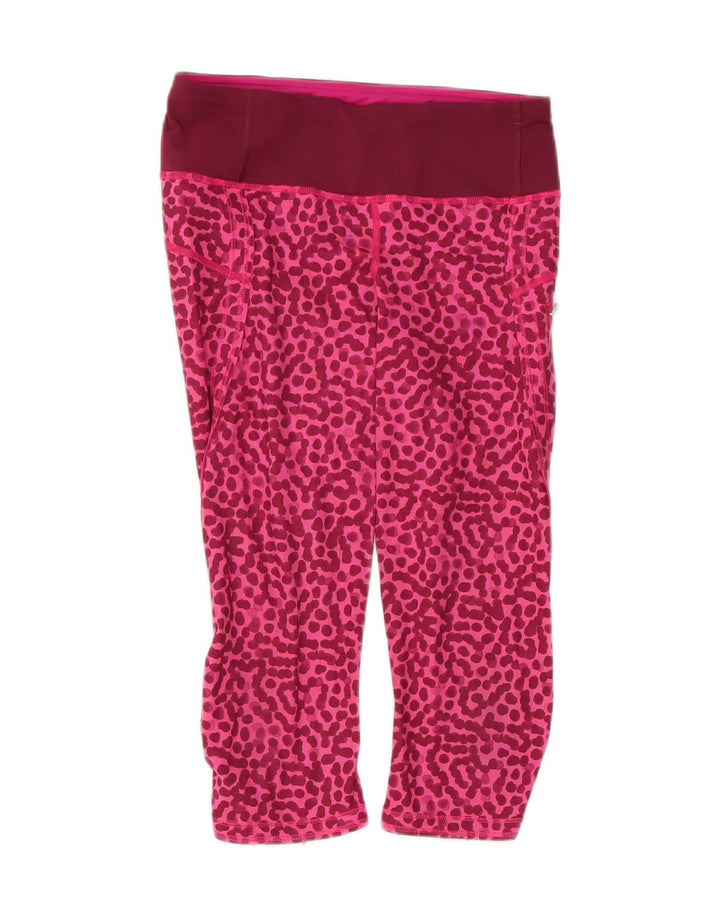 LULULEMON Womens Capri Leggings UK 12 Medium Pink Animal Print