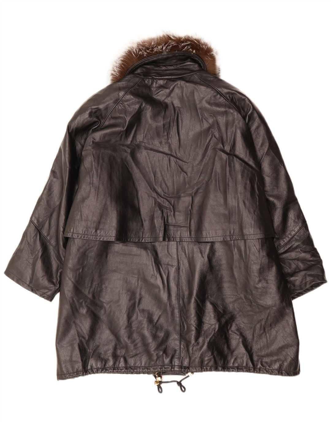 PAUL & WITE Damen Ledermantel UK 20 2XL Schwarzes Leder