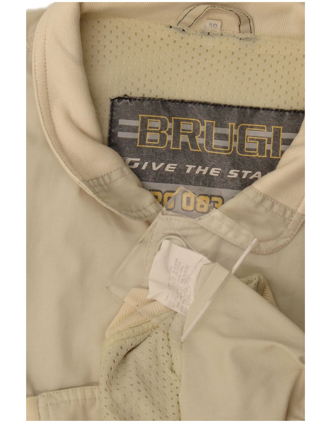Brugi Herren Bomberjacke IT 50 Large Off White Cotton