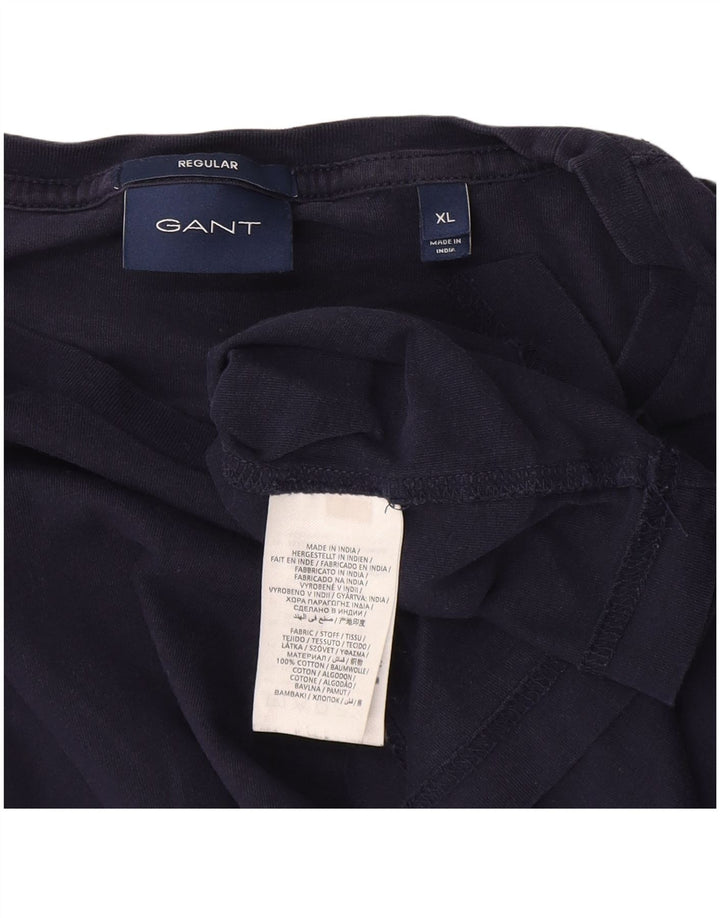 Gant Herren Regular T-Shirt Top XL Marineblau Baumwolle