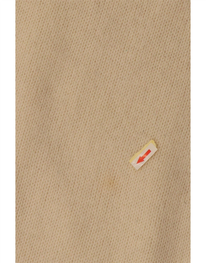 Benetton Damen-Pullover mit U-Boot-Ausschnitt, Gr. 14, Mittel, gebrochenes Weiß