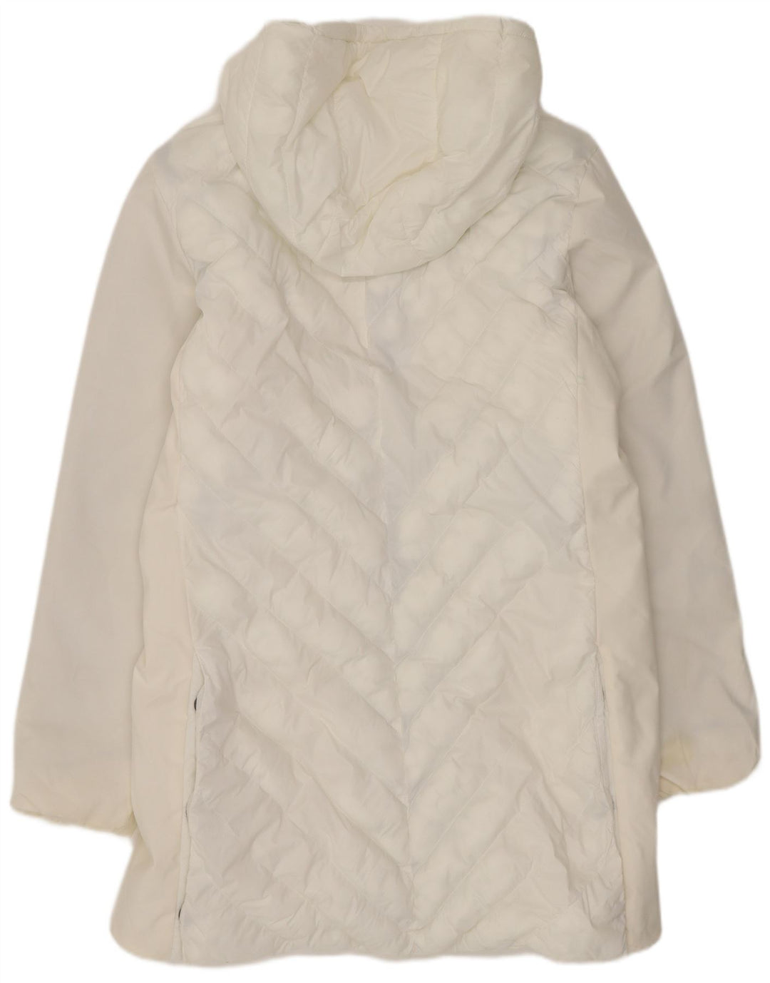 Invicta Wattierter Damenmantel mit Kapuze, UK 18, XL, Weiß, Polyester