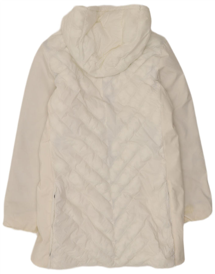 Invicta Wattierter Damenmantel mit Kapuze, UK 18, XL, Weiß, Polyester