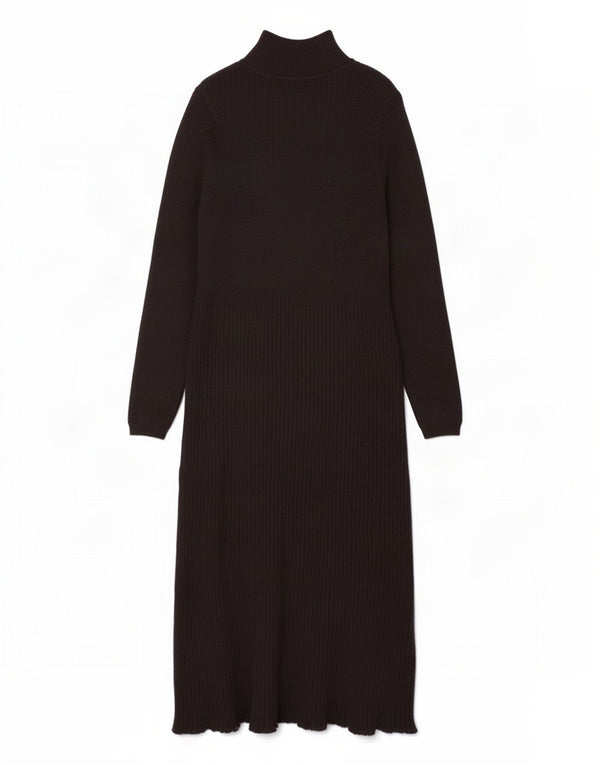 Marks & Spencer Damen Langarm-Pulloverkleid UK 14 Large Schwarze Viskose