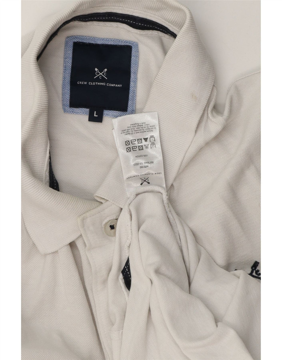 Crew Clothing Herren-Poloshirt, groß, aus weißer Baumwolle