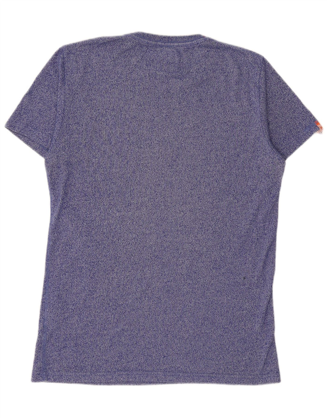 SUPERDRY Herren-T-Shirt mit Grafik, groß, blau gesprenkelte Baumwolle