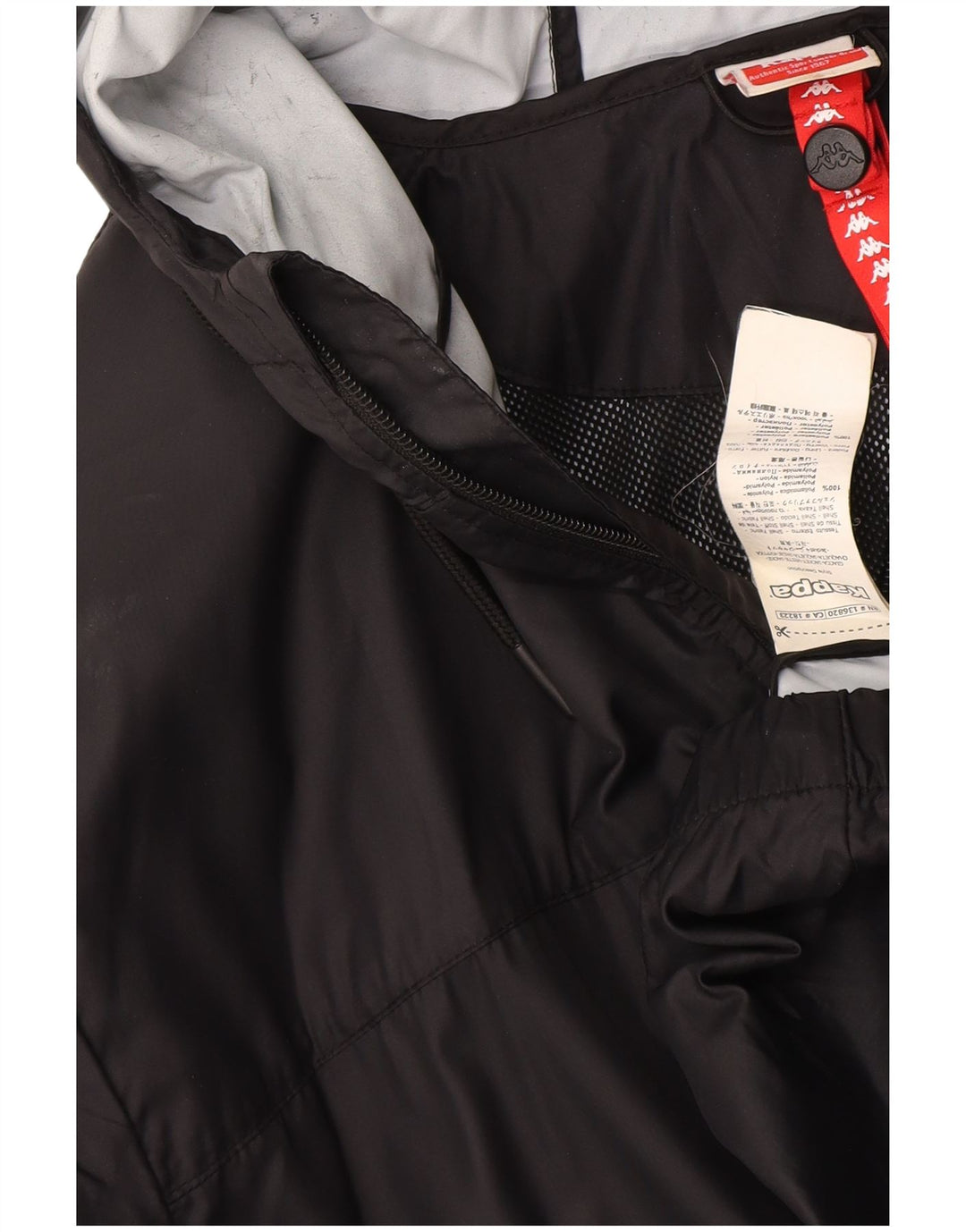 Kappa Herren-Regenjacke mit Kapuze, UK 42, XL, Schwarz, Polyamid