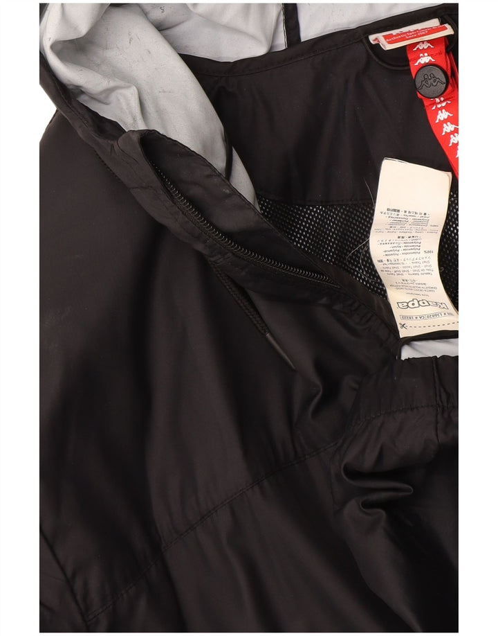 Kappa Herren-Regenjacke mit Kapuze, UK 42, XL, Schwarz, Polyamid