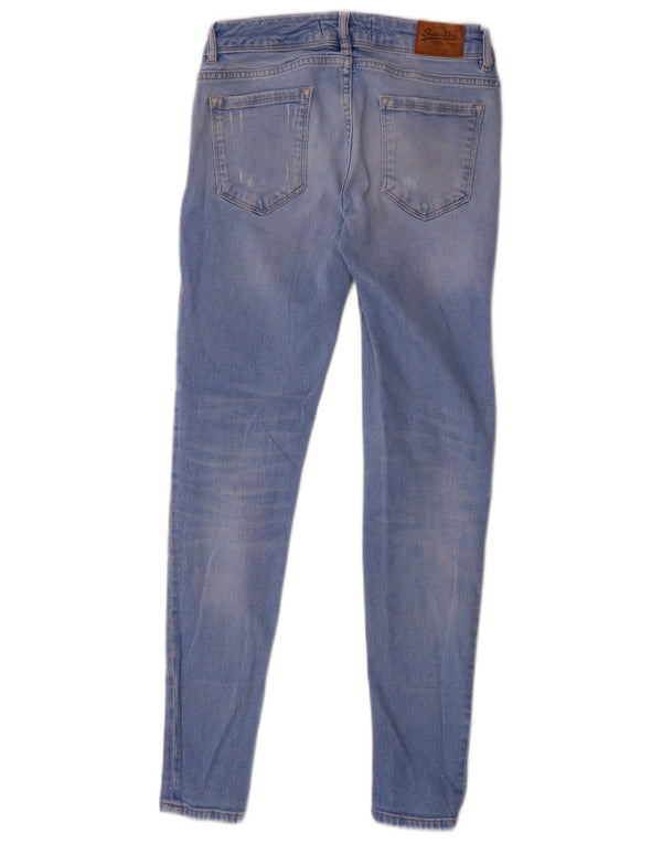Superdry Damen Cassie Skinny Jeans W27 L30 Blaue Baumwolle