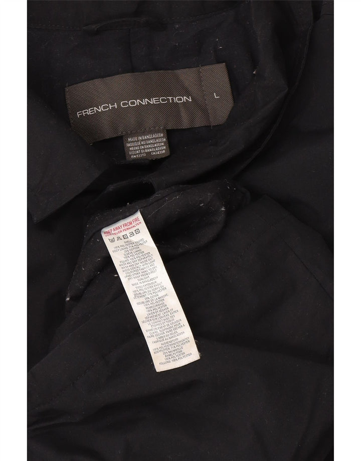 French Connection Herrenmantel UK 40 Large Marineblau Polyester