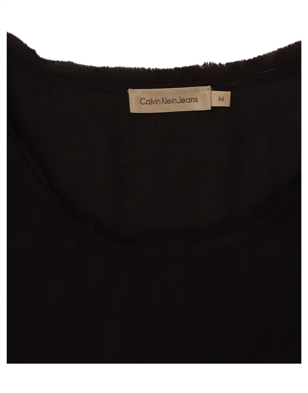 Calvin Klein Jeans Damen Bluse Top UK 14 Medium Schwarz