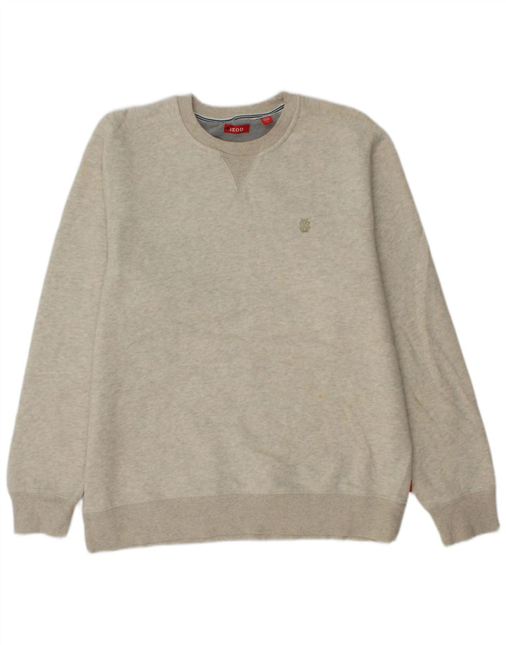 IZOD Herren-Sweatshirt-Pullover, mittelbeige Baumwolle