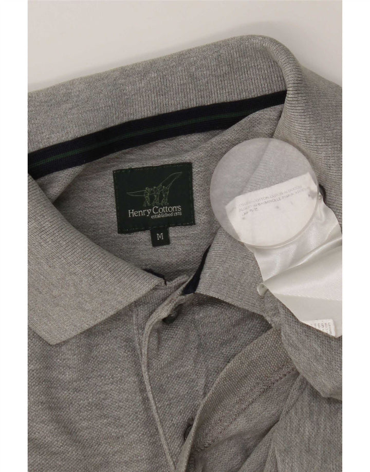 Henry Cottons Herren-Poloshirt aus mittelgrauer Baumwolle