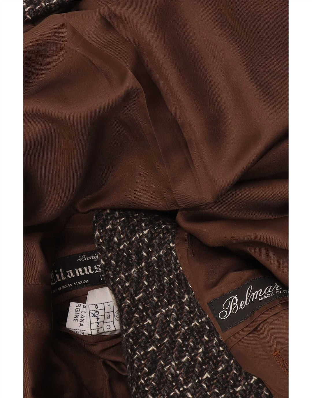 Belmar Damen-Blazerjacke mit 2 Knöpfen, IT 52 XL, braun gefleckte Schurwolle