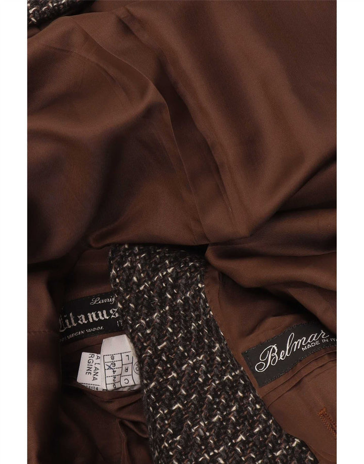Belmar Damen-Blazerjacke mit 2 Knöpfen, IT 52 XL, braun gefleckte Schurwolle