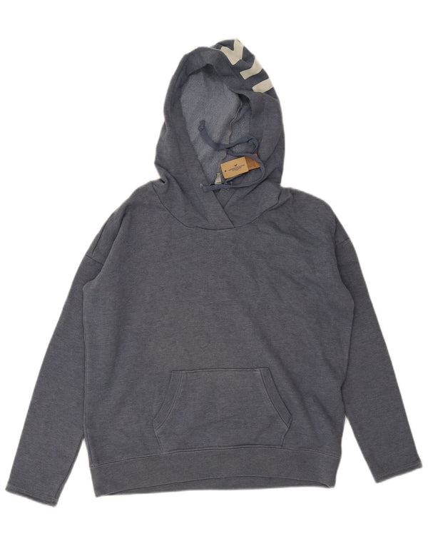 American Eagle Damen-Kapuzenpullover mit Grafik, übergroß, Gr. 10, Größe S, Grau