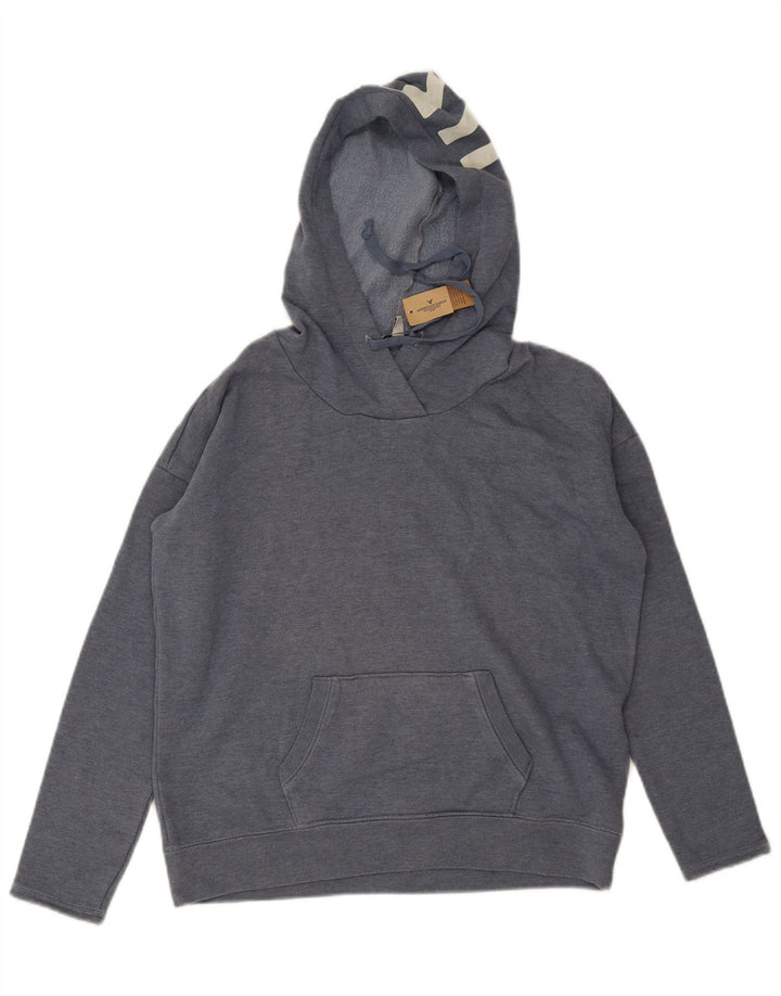American Eagle Damen-Kapuzenpullover mit Grafik, übergroß, Gr. 10, Größe S, Grau
