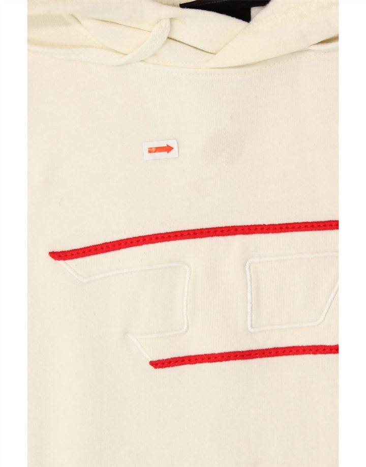 DIESEL Herren-Kapuzenpullover mit Grafik, Medium, cremefarbene Baumwolle
