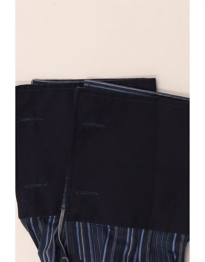 French Connection Herren-Formalhemd 2XL, Marineblau, gestreift, Baumwolle
