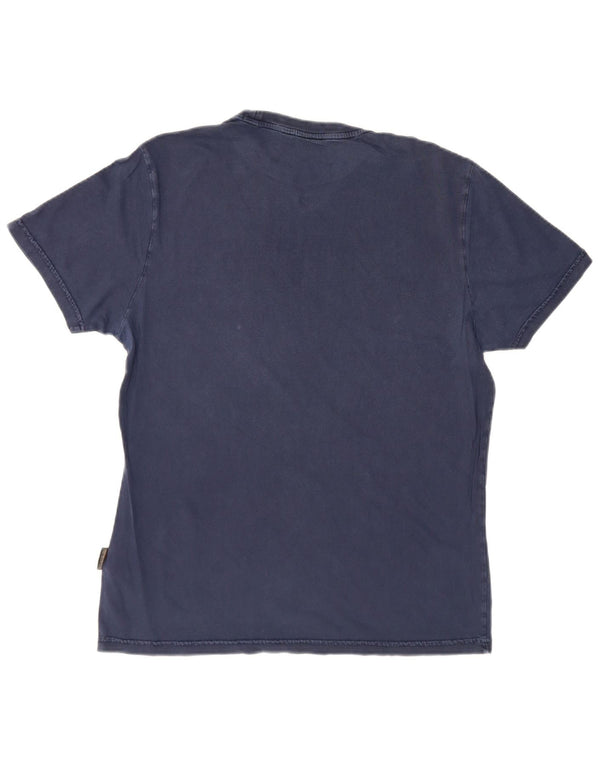 Napapijri Herren T-Shirt Top Large Marineblau Baumwolle
