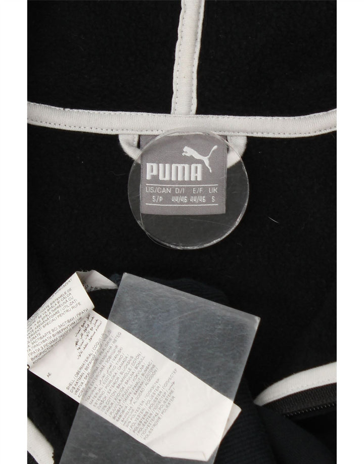 Puma Herren-Kapuzenpullover mit grafischem Reißverschluss, Größe S, schwarze Baumwolle