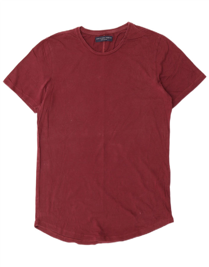 Jack & Jones Herren-T-Shirt-Oberteil, mittelgroß, Burgunderrot, Baumwolle