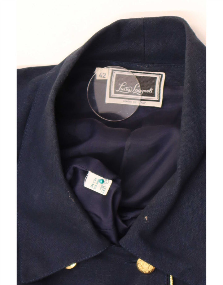 Luisa Spagnoli Damen Kurzarm-Cardigan-Oberteil IT 42 Medium Navy Blue