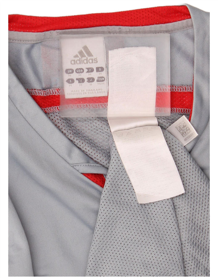 Adidas Herren Climacool T-Shirt Top Mittelgraues Colourblock-Polyester