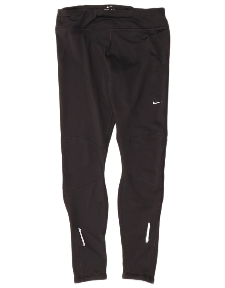 Nike Damen Dri Fit Leggings UK 12 Medium Schwarz Polyester