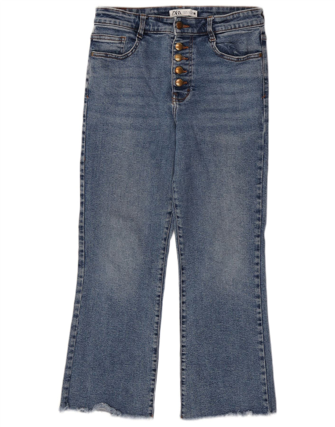 Zara Damen Bootcut Jeans EU 38 Small W28 L25 Blaue Baumwolle