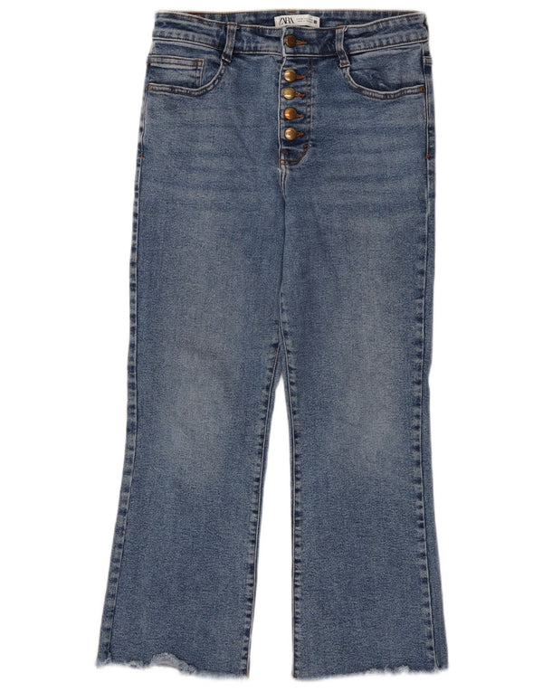 Zara Damen Bootcut Jeans EU 38 Small W28 L25 Blaue Baumwolle