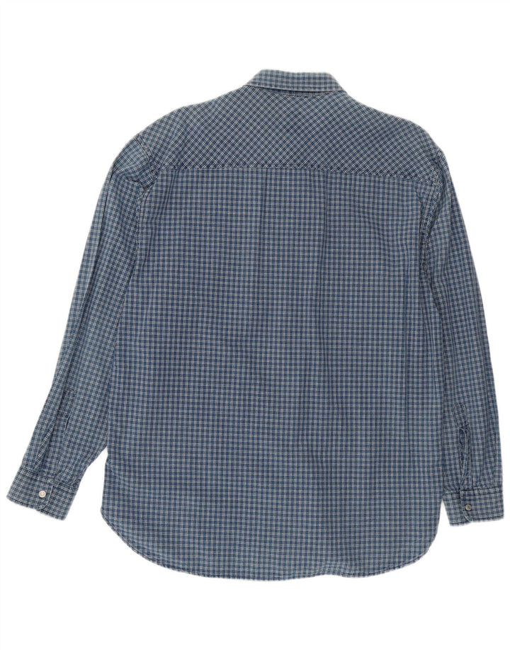 Casucci Herrenhemd XL Blau kariert Baumwolle