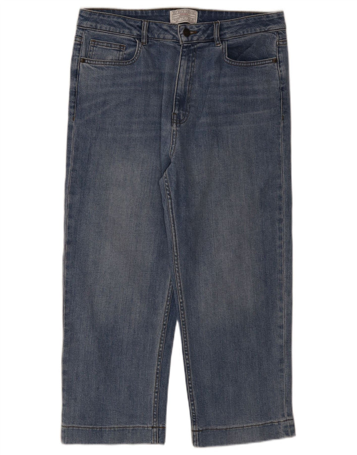 Fat Face Damen-Cropped-Jeans UK 12 Medium W32 L23 Blaue Baumwolle