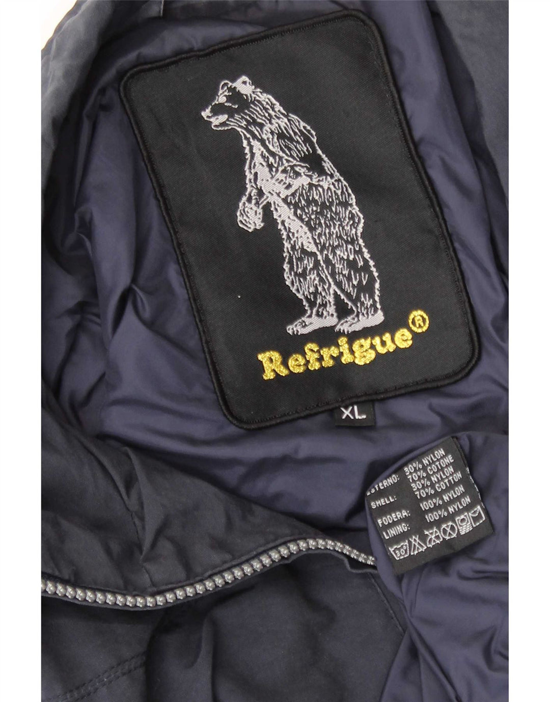 Refrigue Herren Bomberjacke UK 42 XL Marineblaues Nylon