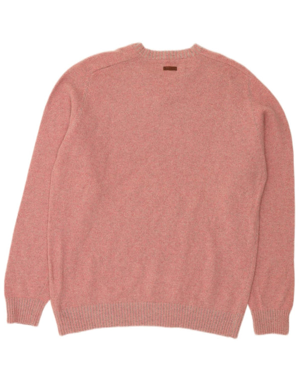 Marlboro Classics Herren-Pullover mit V-Ausschnitt, 2XL, rosa Wolle