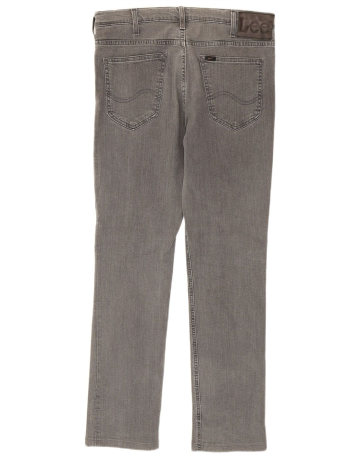 Lee Herren Jegger Straight Jeans W33 L30 Graue Baumwolle