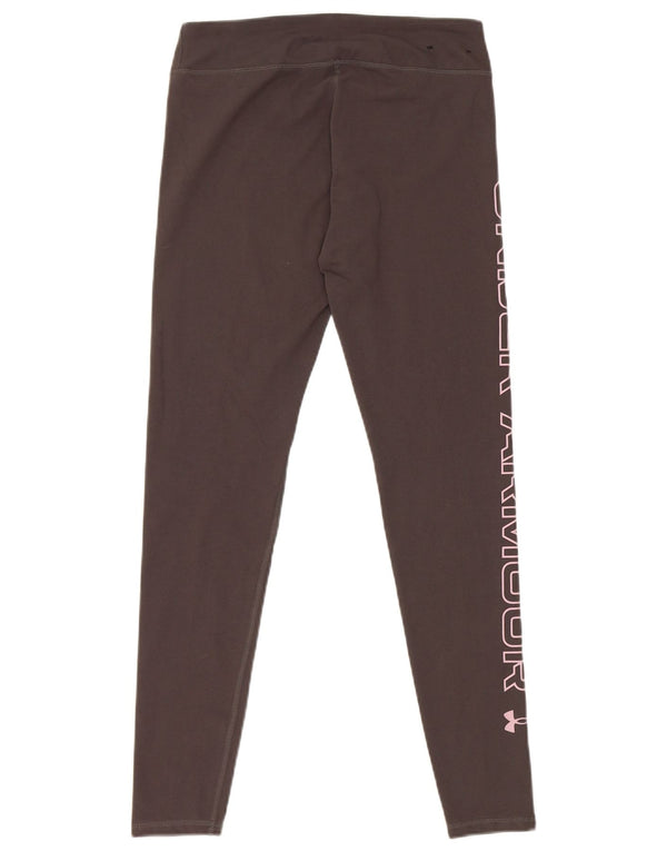 Under Armour Damen Graphic Leggings UK 10 Small Graue Baumwolle