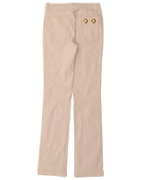ALVIERO MARTINI Womens Straight Casual Trousers W27 L34 White Cotton