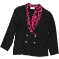 FIORELLA RUBINO Womens Blazer Jacket UK 12 Medium  Black Animal Print Vintage Fiorella Rubino and Second-Hand Fiorella Rubino from Messina Hembry 