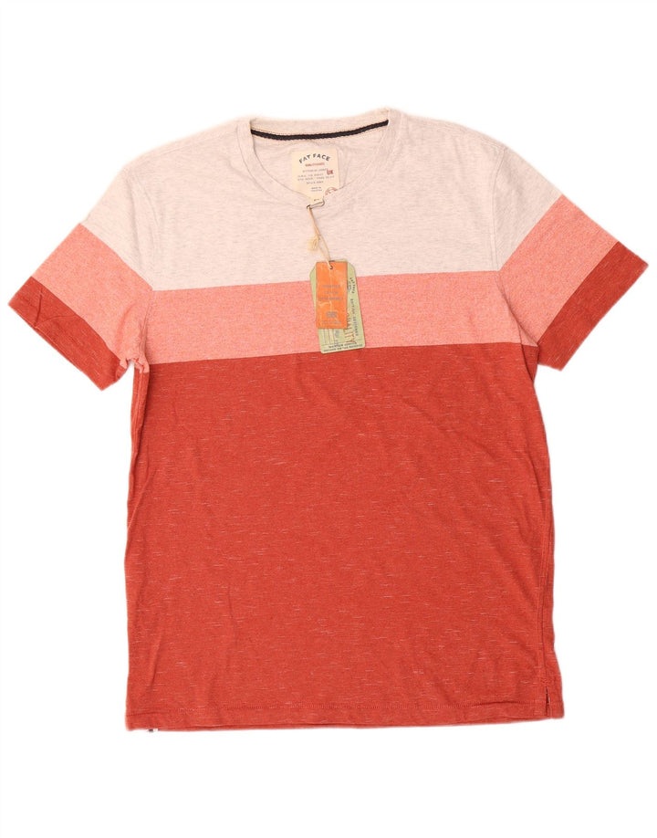 Fat Face Herren-T-Shirt aus mittelroter, gestreifter Baumwolle
